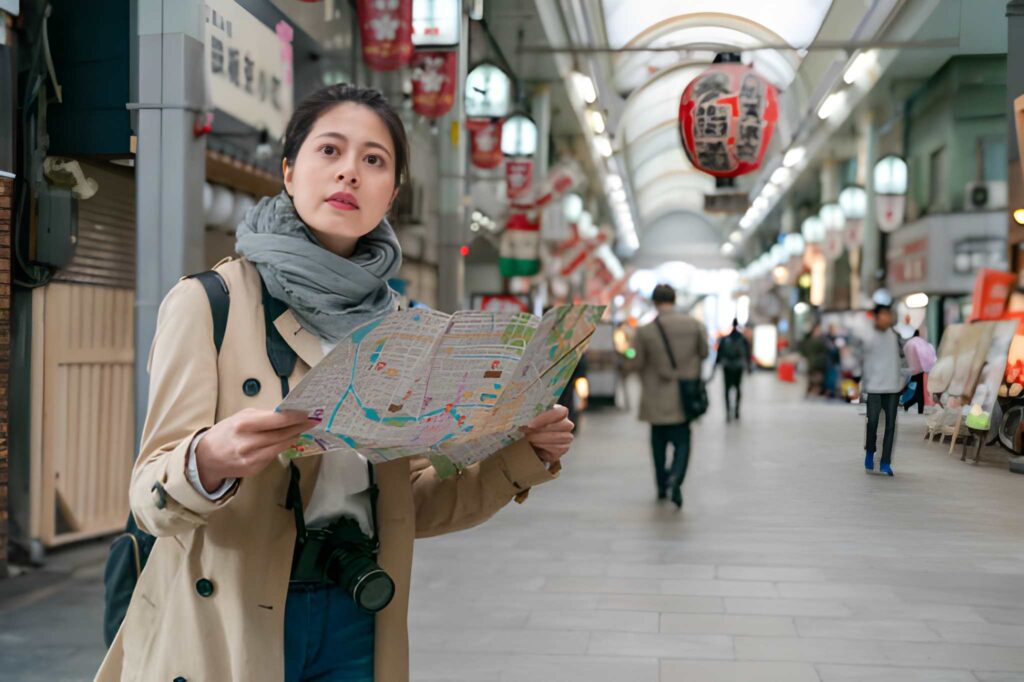 Guide with map japan