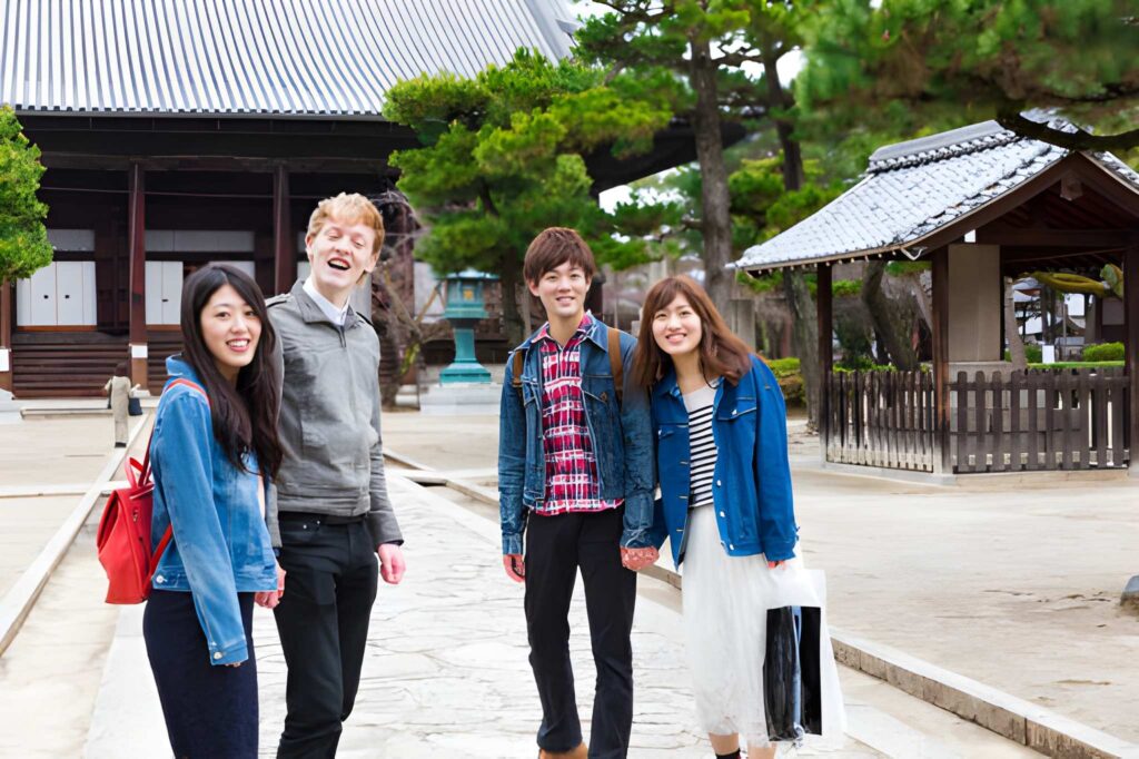 small group exploring japan